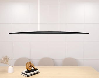 Long linear pendant light for kitchen island and dining table: User adjustable 2700-6700K, WiFi