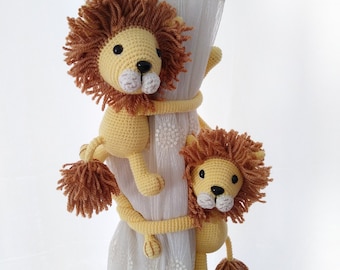 Curtain Tieback Holder Lion, Safari Animals Theme, Baby Room For Lion, Nursery Decor Lion