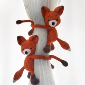 Curtain Tie Back Holder Red Fox Nursery Decor Baby Kid Room Decor Amigurumi Curtain Tie Back Holder Fox Doll Toy