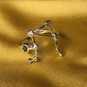 Celestial Constellation Ring, 925 Silver ring Libra Zodiac