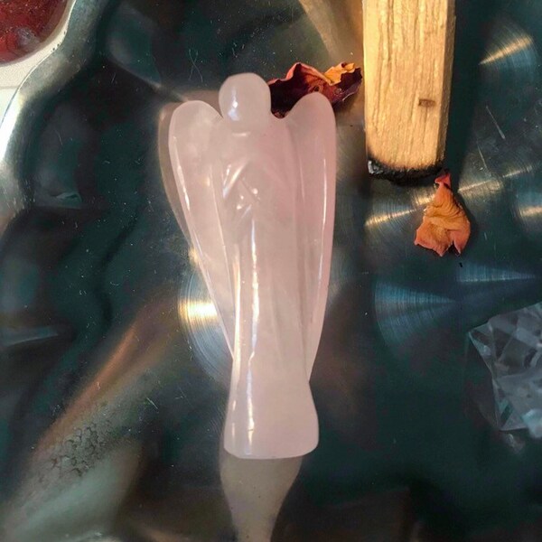Rose Quartz Intagliato Angelo