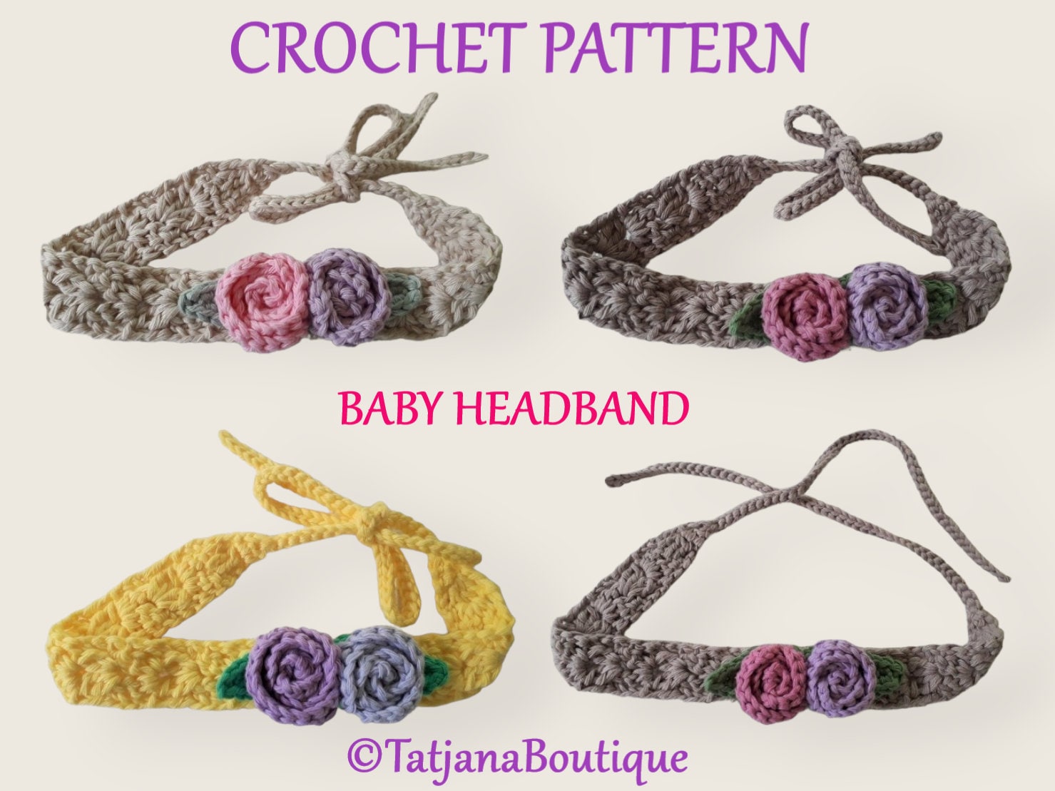 35 Baby Headband Crochet Patterns for Adorable Keepsakes and Photo Props 9 Crochet Pattern Baby Headband