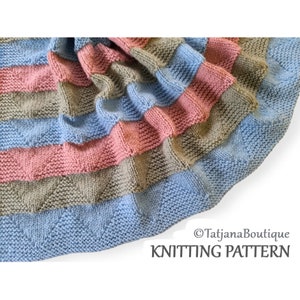 Knitting Pattern Baby Blanket, Baby Blanket Knitting Pattern, knitted baby blanket pattern, warm blanket knitting pattern PDF 178. image 1