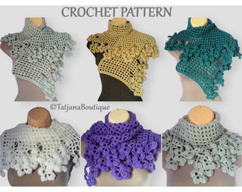 Crochet Scarf Pattern, women crochet scarf pattern, crochet shawl pattern, crochet neckwarmer pattern, crochet pattern tutorial PDF file #61