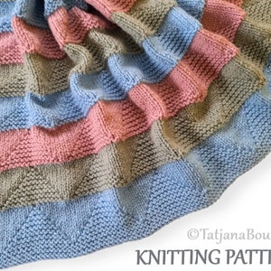 Knitting Pattern Baby Blanket, Baby Blanket Knitting Pattern, knitted baby blanket pattern, warm blanket knitting pattern PDF 178. image 2