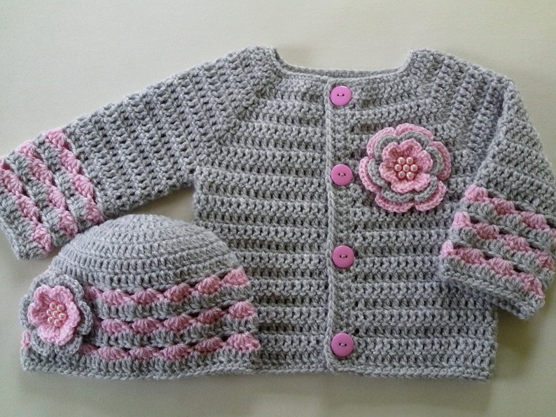 Crochet Pattern Baby Sweater and Hat Set Baby Gift Baby Etsy