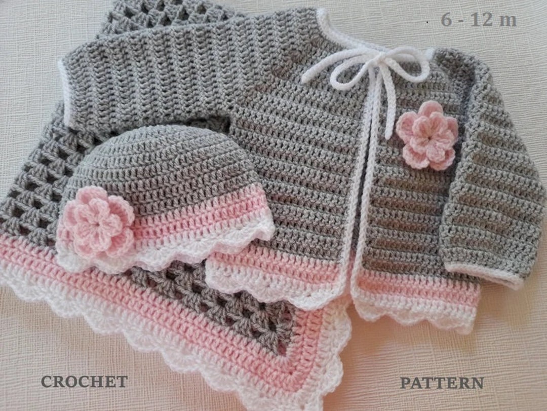Crochet Pattern Baby Blanket Hat and Cardigan Baby Blanket Etsy