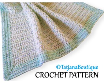 Crochet PATTERN Baby Blanket, Baby Blanket crochet pattern, crochet baby blanket pattern, warm blanket crochet pattern PDF #182.