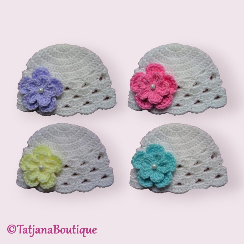 Crochet Pattern Baby Hat Baby Crochet Hat Pattern Crochet Flower Pattern Baby Hat Crochet Pattern Baby Girl Crochet Hat Pattern PDF 158 Etsy