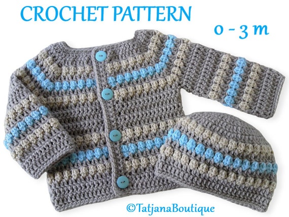 Diadema Patucos Jordan Bebe Crochet Pattern Baby Cardigan And Hat