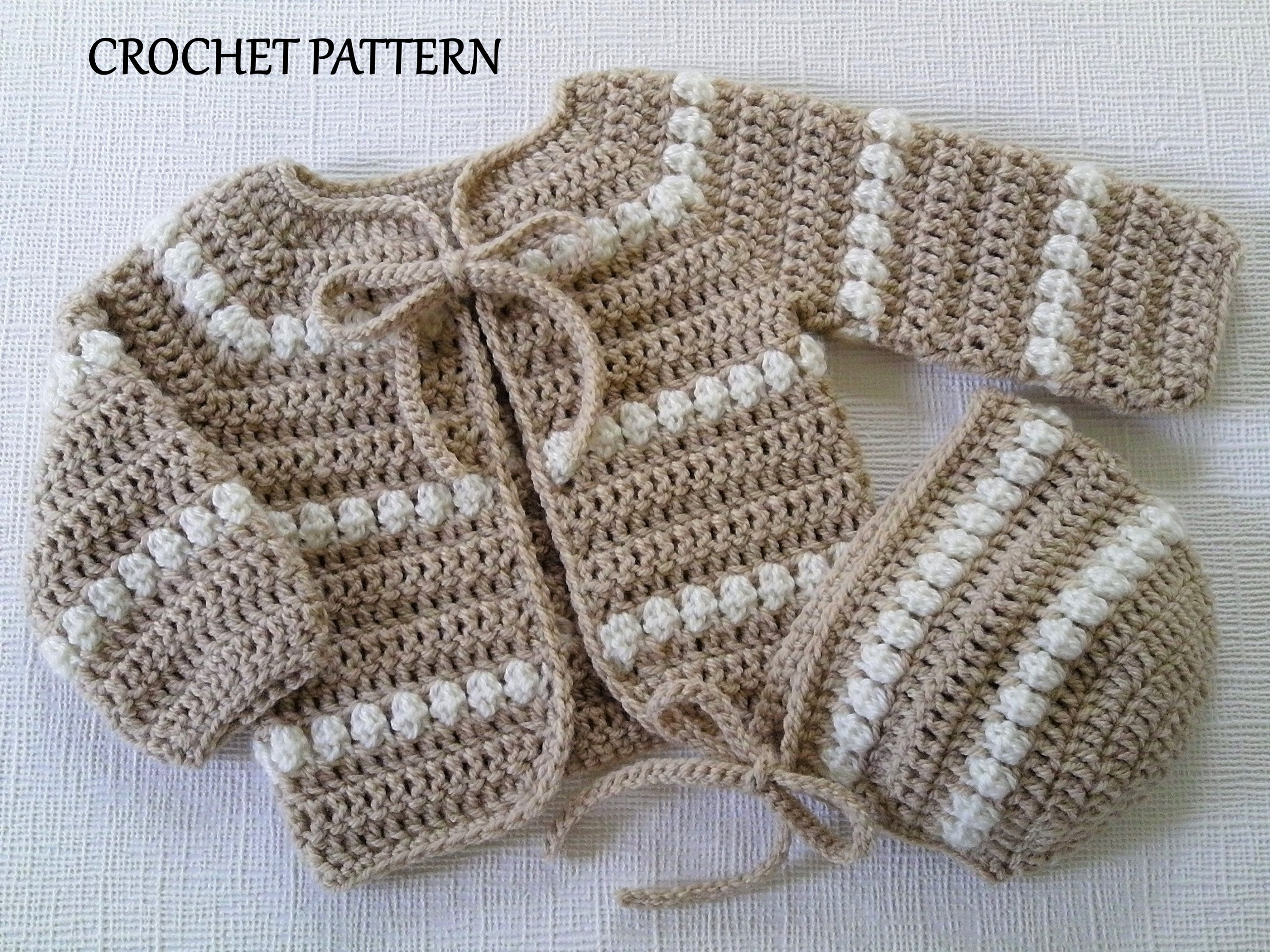 Crochet Pattern Baby Cardigan and Bonnet Baby Crochet - Etsy