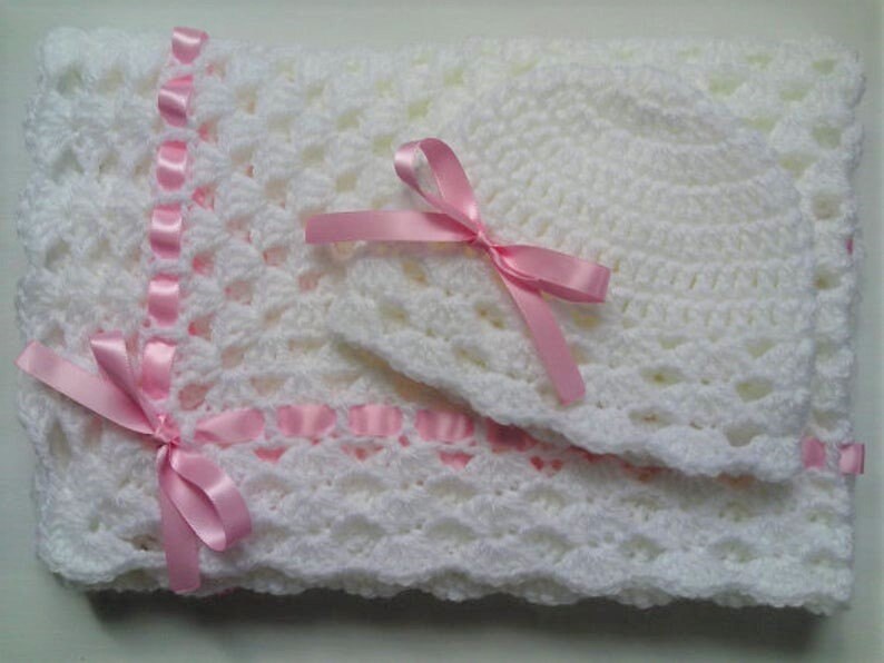 Crochet PATTERN Baby Blanket and Hat Set PDF file 7 baby Etsy