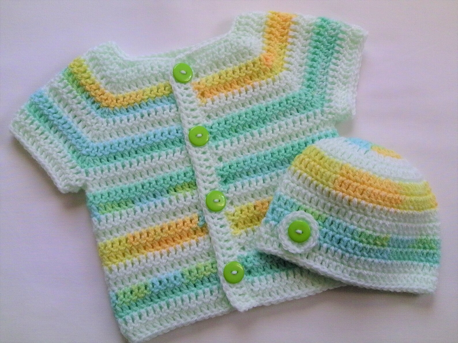 Crochet Pattern Baby Sweater Hat and Booties Set Gift Baby Etsy