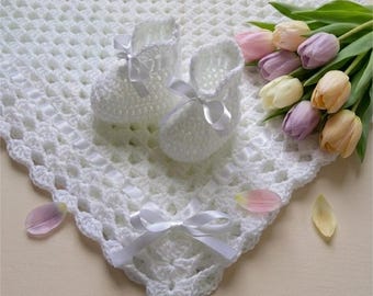 Crochet Pattern Baby Blanket and Booties, PDF #12