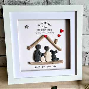 New home pebble art, Unique gift, Housewarming gift, pebble art gift, Bespoke family pebble art, Family gift,  Fully customizable
