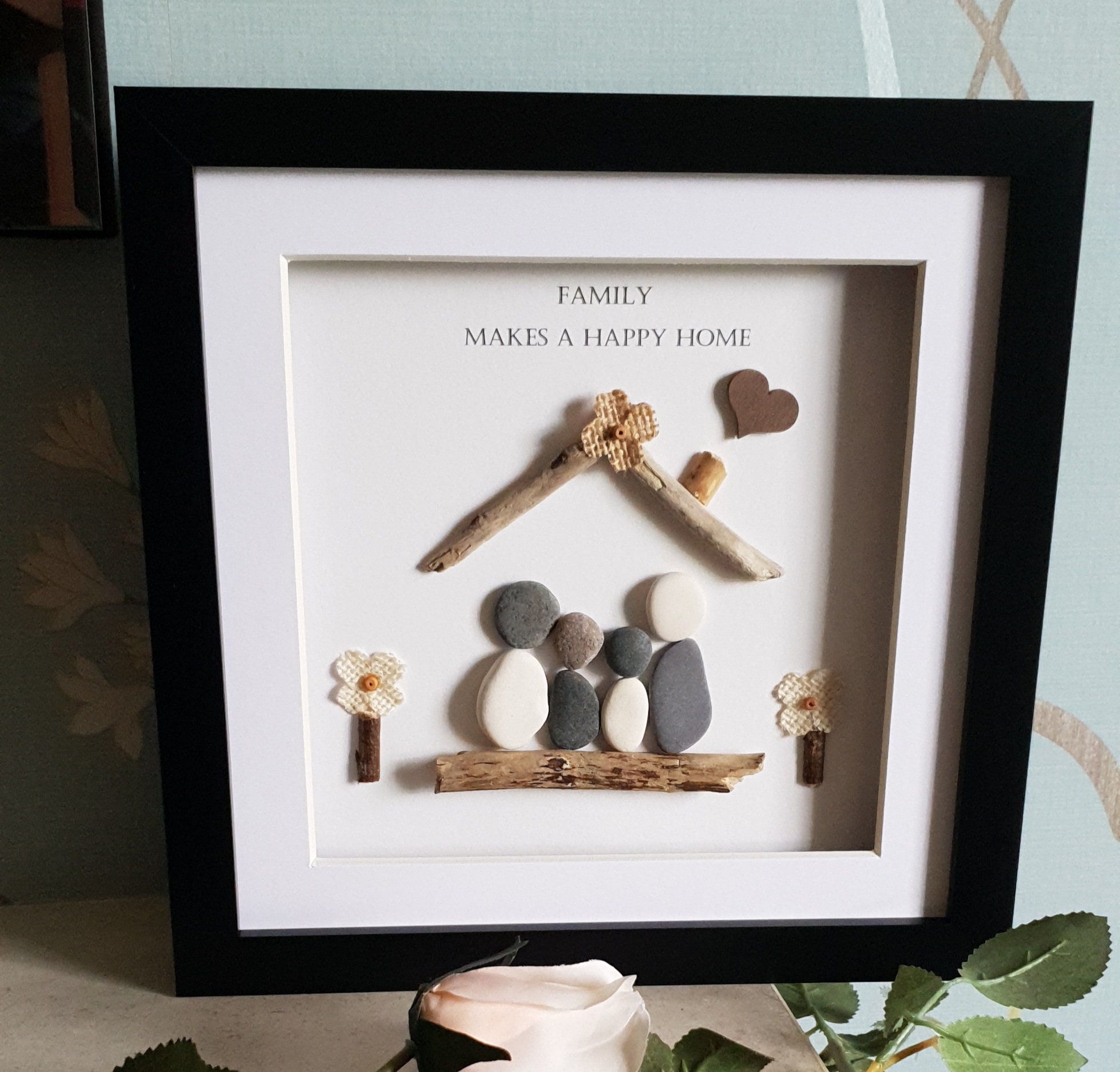 New home pebble art...Unique gift for a new home..pebble art Etsy