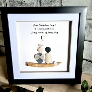 Guardian Angel gift .. unique gift...Angel gift..Bespoke pebble art..comfort gift.. lost love one...guardian angel...grief & mourning..