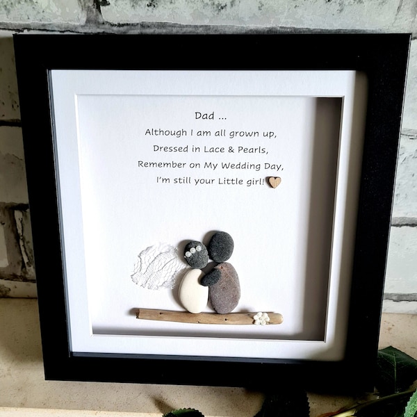 Father of the bride...Bepoke gift...unique pebble art gift...daddy's girl ... custom made father of the bride gift, Wedding day gifts