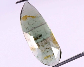 Grey Tourmaline Gemstone, Rose Cut Faceted, 15 Carat