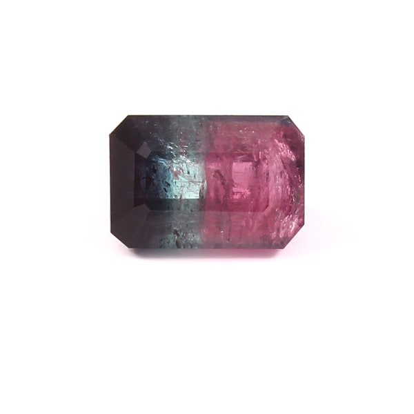 Natural Tri Colour Bio Tourmaline Emerald Cut Faceted Octagon Size 5.50x8x5mm 2 Carat +AAAA Ring Size Genuine and natural Stone.