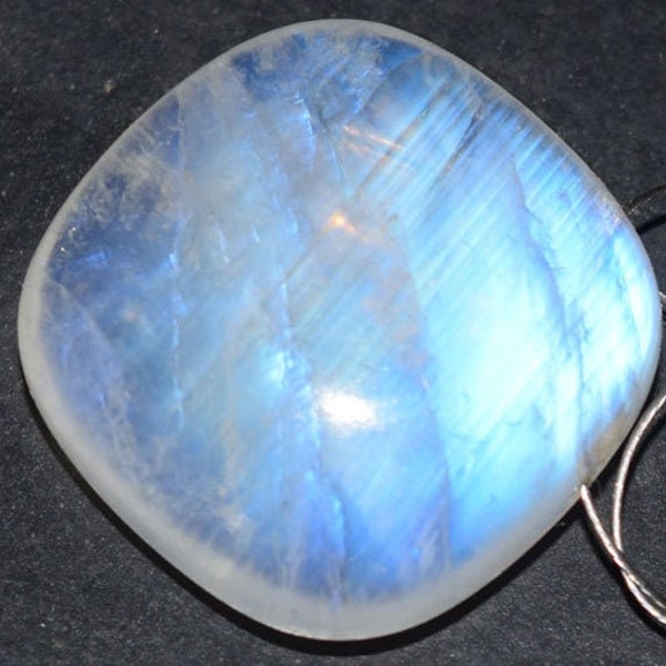 Natural Flashy Rainbow Moonstone Smooth Cushion Briollete Gemstone Beads Size 20x20mm Pendant Size +AAAA 100% genuine and natural stone.