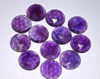 Natural Purple Amethyst Rose Cut Faceted Round Size 16x16mm +AAAA 1 Piece 100% genuine and natural stone