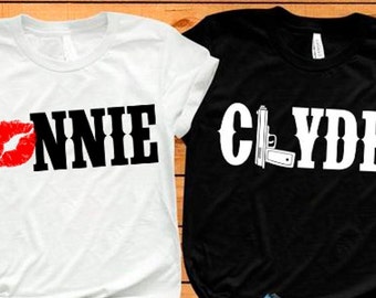 Green Turtle T-Shirts Couple Duo de Choc Bonnie /& Clyde