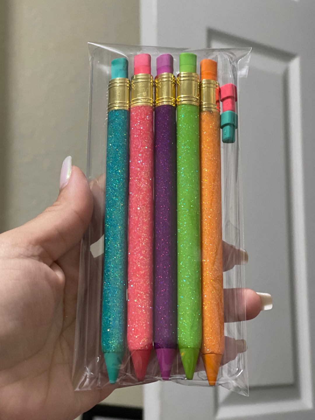 Mechanical Pencil 2 Pencils Custom Glitter Pencils Gift for Student