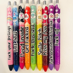 C bear glitter pens | funny pens