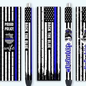 Back the Blue | Pen Wrap | Sublimation | PNG | Waterslide decal | Gel pen wrap