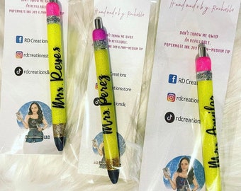 Pencil Pen | Glitter Pen | Teacher Appreciation | Gift | Ink Joy | Gel Pen | Custom Pen | Customer Appreciation | Gift for her |GiftForHim