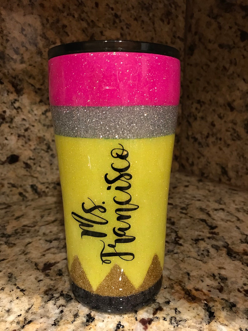 Pencil Epoxy Tumbler Custom Tumbler Pencil Inspired Etsy