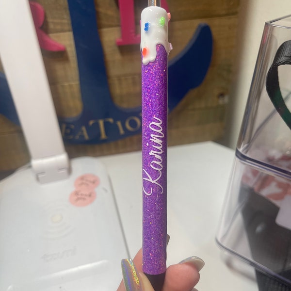 Goutte à goutte de crème glacée | stylo pailleté | Stylo à encre Joy | Stylo gel