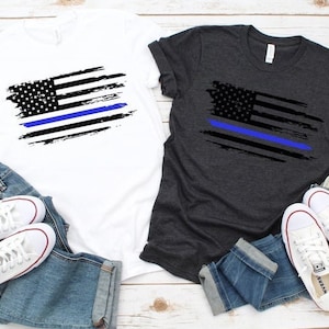 Thin Blue Line Shirt | Support the Blue | Police Officer | Essential Worker | Customized | Police Wife | Back the Blue | TShirt