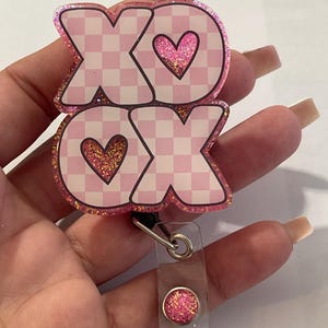 Insigne XOXO | Coeurs fantômes | pour badges | titulaire d'une carte d'infirmier | Travailleur de la santé