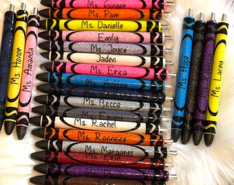 Crayon Pen |Custom Crayon Glitter Pen | Variety of colors | Glitter Crayons
