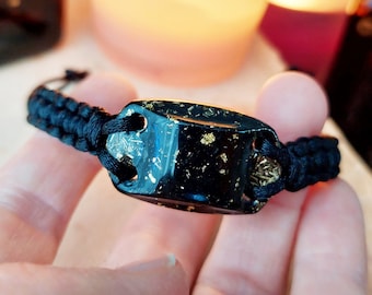Noble Elite Shungite and Black tourmaline Orgonite orgone bracelet, 5G, EMF protection, powerful, high vibrations