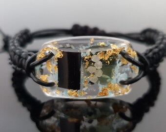 Moldavite Orgonite orgone bracelet charm, magic amulet, talisman with small glow in the dark effect, Most powerful