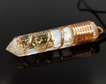 Most powerful Orgonite Pendant - Magic amulet charm Orgone Necklace - Moldavite, Diamond, Selenite Reiki Pendant