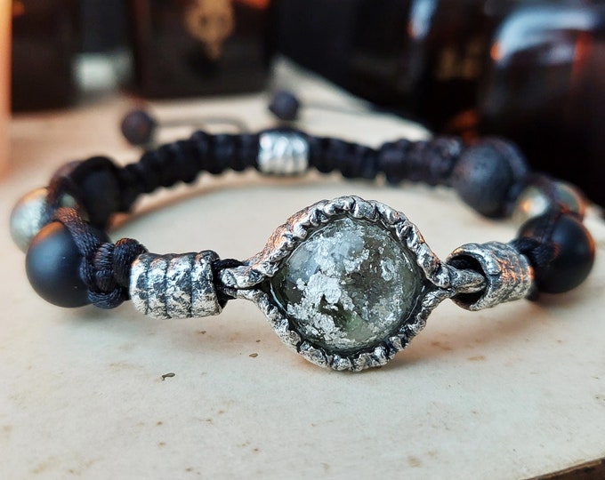 Orgonite Orgone bracelet - Reiki Energy Healing Bracelet - EMF Protection, Moldavite, Diamonds, Herkimer, silver