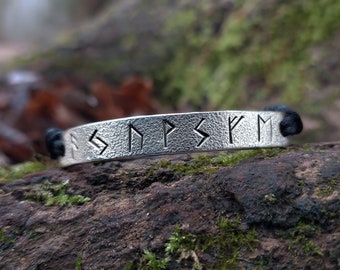 Powerful Viking Rune Bracelet - Good Luck, Wealth, Money Amulet, talisman. Sterling silver, enchanted. Celtic Magic.