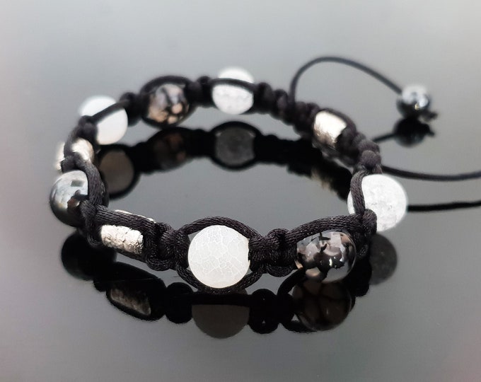 Shamballa bracelet - pure silver beads, Energy Healing, Beaded, Gemstones, enchanted magic amulet, adjustable