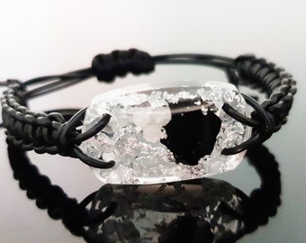 Protection Orgonite orgone bracelet amulet. Reiki chakra healing. Diamonds, Black tourmaline, Herkimer, EMF protection