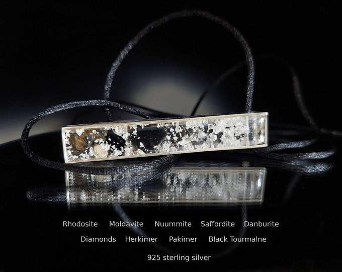 Most powerful Orgonite orgone pendant, rune amulet necklace for Wealth, Money and Protection -  Moldavite, Nuummite