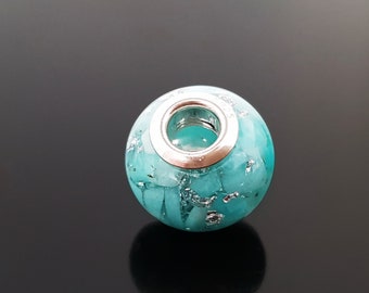 Orgonite orgone charm bead, pendant, bracelet, Amazonite, 925 silver - Reiki infused, programmed crystal amulet