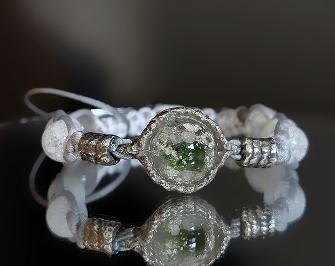 Moldavite Orgonite orgone bracelet, magic amulet, talisman, Shamballa, Most powerful combination. Enchanted