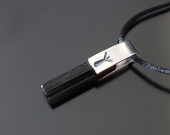 Algiz Rune Sterling Silver & Black Tourmaline Protection Pendant - Enchanted magic Amulet, evil eye protection spells