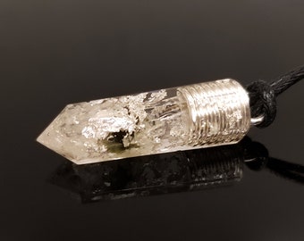 Powerful Orgonite Pendant - EMF Protection Orgone Necklace - Moldavite, Herkimer, Diamond Reiki Pendant, Glow in the Dark