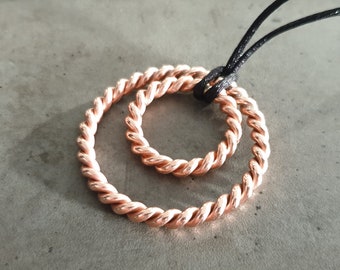 Lost Cubit 177mhz frequency and Sacred Cubit 144mhz frequency copper Tensor ring  - pendant, amulet, charm