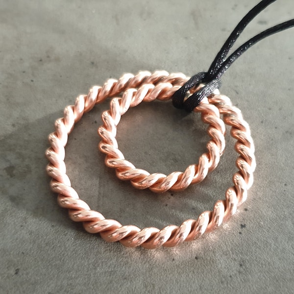 Lost Cubit 177mhz frequency and Sacred Cubit 144mhz frequency copper Tensor ring  - pendant, amulet, charm